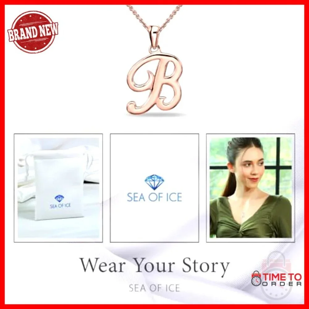 Sterling Silver Initial Necklace Personalized Pendant 18 Inch Chain